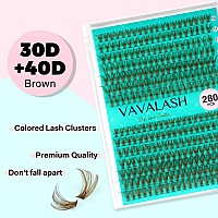 Vavalash Brown Diy Lash Extension 30D 40D Individual Cluster Lashes 007D1016Mm Lash Clusters Volume False Eyelash Extensions