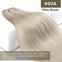 Sunny 24Inch Hair Extensions Real Human Hair Weft Platinum Blonde Sew In Hair Extensions Real Human Hair Blonde Machine Weft Hai