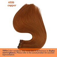 Full Shine Sew In Human Hair Extensions Silky Hair Copper Weft Hair Extensions Human Hair Extensions Sew In 550 Copper Extensio