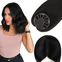 Full Shine Hair Extensions Human Hair Topper Hair Extensions 14 Inch Color 1B Off Black Clip In Topper Hair Extensions For Women