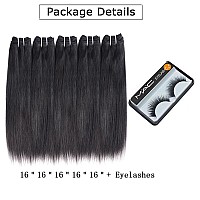 Liang Dian 16 Inch Human Hair Bundles Natural Color 5 Bundles 12A Brazilian Virgin Hair 100 Unprocessed Straight Human Hair Bun