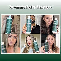 Biotin Shampoo For Hair Growth And Volumizing Vegan Sulfatefree With Rosemary Essential Oil For Thinning Fine Weak And Dul