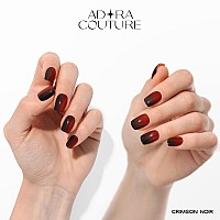 Adora Couture Semi Cured Gel Nail Strips 30Pcs Black And Red French Ombre Wrap Gel Nail Sticker Gel Stickers For Nails Uv Li