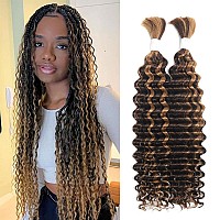 Deep Wave Bulk P430 Human Braiding Hair 100 Percent Human Hair Unprocessed Brazilian Virgin Hair For Human Hair Extensions 2 Br