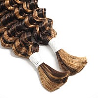 Deep Wave Bulk P430 Human Braiding Hair 100 Percent Human Hair Unprocessed Brazilian Virgin Hair For Human Hair Extensions 2 Br