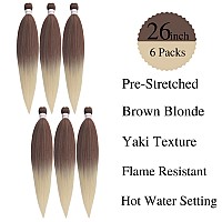 Gozill Ombre Braiding Hair Pre Stretched Blonde Dark Brown Kanekalon Prestretched Braiding Hair Ez Braid Hypoallergenic Braiding