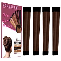 4 Pcs Magic Hair Donut Bun Maker For Ballet Style Women Kids 4 Brown