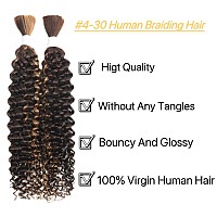 P430 Water Wave Bulk Human Braiding Hair No Weft Unprocessed Brazilian Virgin Human Hair Extensions Human Hair For Braiding No