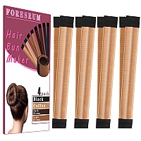 4 Pcs Magic Donut Bun Makers For Ballet Hairstyles Light Brown Women And Kids