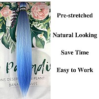 Braiding Hair Pre Stretched Ombre Grey Blue Kanekalon Prestretched Braiding Hair Micro Ez Braid Knotless Hypoallergenic 26 Inch