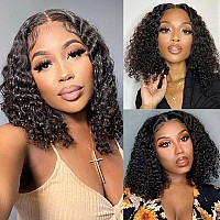 Utide Short Curly Human Hair Wigs Bob Wigs Human Hair 150 Density 13X4 Hd Lace Front Wigs Curly Wigs For Black Women Frontal Wig