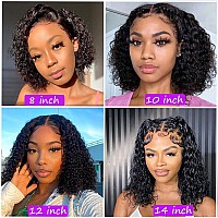 Utide Short Curly Human Hair Wigs Bob Wigs Human Hair 150 Density 13X4 Hd Lace Front Wigs Curly Wigs For Black Women Frontal Wig