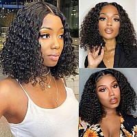 Utide Short Curly Bob Wigs Human Hair 12 Inch 13X4 Hd Transparent Lace Front Wigs Curly Wigs For Black Women Lace Frontal Wigs H