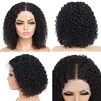 Utide Short Curly Bob Wigs Human Hair 12 Inch 13X4 Hd Transparent Lace Front Wigs Curly Wigs For Black Women Lace Frontal Wigs H