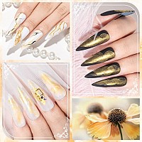 Supwee Gold Marble Watercolor Ink Nail Painting Nail Art Blooming Nail Polish Flower Nail Art Design