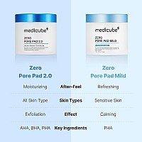 Medicube Zero Pore Pads Mild 20 70 Pads Gentle Calming Toner Pads For Exfoliation Minimizing Pores And Blackhead Removal