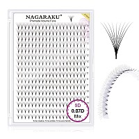 Nagaraku Premade Fans Eyelash Extensions 320 Fans 9D Volume 007Mm D Curl 915Mm Mix Tray Sharp Narrow Stem Clusters Thin Pointy