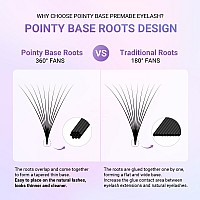 Nagaraku Premade Fans Eyelash Extensions 320 Fans 9D Volume 007Mm D Curl 915Mm Mix Tray Sharp Narrow Stem Clusters Thin Pointy