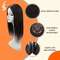 Full Shine Silk Base Hair Topper Extensions Darkest Brown Hair Extensions 5 5Inch Secret Crown Hair 12 Inch Brown Hair Topper