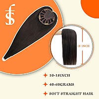 Full Shine Silk Base Hair Topper Extensions Darkest Brown Hair Extensions 5 5Inch Secret Crown Hair 12 Inch Brown Hair Topper