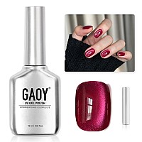 Gaoy Glassy Cat Eye Gel Nail Polish 16Ml Glitter Holographic Nail Polish With Magnet Reflective Translucent Uv Gel 2220 Ruby