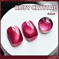 Gaoy Glassy Cat Eye Gel Nail Polish 16Ml Glitter Holographic Nail Polish With Magnet Reflective Translucent Uv Gel 2220 Ruby