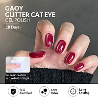 Gaoy Glassy Cat Eye Gel Nail Polish 16Ml Glitter Holographic Nail Polish With Magnet Reflective Translucent Uv Gel 2220 Ruby