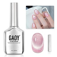 Gaoy Cat Eye Gel Nail Polish 16Ml Pink Glitter Holographic Nail Polish With Magnet Reflective Translucent Uv Gel 2219 Dazzlin