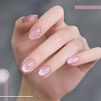 Gaoy Cat Eye Gel Nail Polish 16Ml Pink Glitter Holographic Nail Polish With Magnet Reflective Translucent Uv Gel 2219 Dazzlin