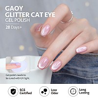 Gaoy Cat Eye Gel Nail Polish 16Ml Pink Glitter Holographic Nail Polish With Magnet Reflective Translucent Uv Gel 2219 Dazzlin