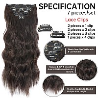 Kookastyle Clip In Hair Extensions For Women7Pcs 16 Inch Dark Brown Hair Extensions Clip Ins Soft And Natural Hair Pieces For W