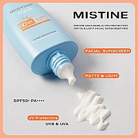 Mistine Waterproof Sunscreen For Face 135 Floz Spf 50 No White Cast Face Sunscreen For Oily Skin Nongreasy Lightweight Su