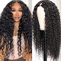 Curly Wave V Part Wigs Brazilian Kinky Curly Human Hair Wigs For Black Women V Shape Wigs No Leave Out Lace Front Wigs Upgrade U