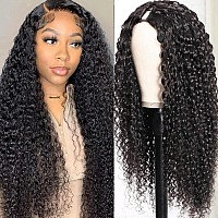 Curly Wave V Part Wigs Brazilian Kinky Curly Human Hair Wigs For Black Women V Shape Wigs No Leave Out Lace Front Wigs Upgrade U