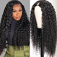 Curly Wave V Part Wigs Brazilian Kinky Curly Human Hair Wigs For Black Women V Shape Wigs No Leave Out Lace Front Wigs Upgrade U