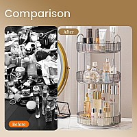 Aveniee 360 Rotating Makeup Organizer For Vanity Skincare Make Up Organizers Large Spinning Bathroom Counter Organizer Shelf H