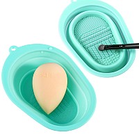 Ducare Brush Cleaning Mat Makeup Brush Cleaning Scrubber Mat Foldable Washing Tool Cosmetic Brush Cleaner Bowl Brush Cleaning Pa