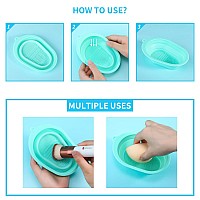 Ducare Brush Cleaning Mat Makeup Brush Cleaning Scrubber Mat Foldable Washing Tool Cosmetic Brush Cleaner Bowl Brush Cleaning Pa