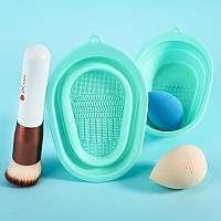 Ducare Brush Cleaning Mat Makeup Brush Cleaning Scrubber Mat Foldable Washing Tool Cosmetic Brush Cleaner Bowl Brush Cleaning Pa