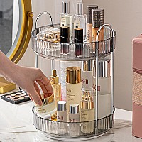 Aveniee 360 Rotating Makeup Organizer For Vanity Skincare Perfume Organizers Large Capacity Bathroom Countertop Organizer And