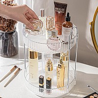 Aveniee 360 Rotating Makeup Organizer For Vanity Skincare Perfume Organizers Large Capacity Bathroom Countertop Organizer And