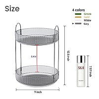 Aveniee 360 Rotating Makeup Organizer For Vanity Skincare Perfume Organizers Large Capacity Bathroom Countertop Organizer And