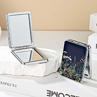 Dcdcee Pocket Mirror Small Travel Mirror With Magnification Portable Doublesided Magnifying Cosmetic Mirror For Daily Black