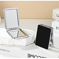 Dcdcee Pocket Mirror Small Travel Mirror With Magnification Portable Doublesided Magnifying Cosmetic Mirror For Daily Black