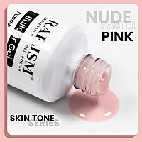 Rarjsm Rubber Base Gel Nail Polish Pastel Pink Nude Skin Tone Rubber Base Gel For Nails Natural Nude Color French Manicure Brush