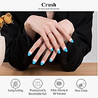 Drizzle Semi Cured Gel Nail Strips Real Nail Polish Art Stickers Uvled Light Required Glossy Glitter Solid Color Full Na