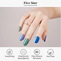 Drizzle Semi Cured Gel Nail Strips Real Nail Polish Art Stickers Uvled Light Required Glossy Glitter Solid Color Full Na