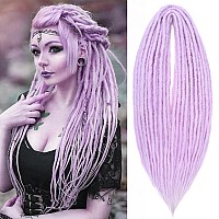 Leeven 30 Strands Lavender Synthetic Double Ended Dreadlock Extensions 24 Inch Light Purple Full Set Crochet De Dreads Handmade