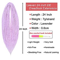 Leeven 30 Strands Lavender Synthetic Double Ended Dreadlock Extensions 24 Inch Light Purple Full Set Crochet De Dreads Handmade