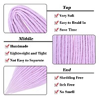 Leeven 30 Strands Lavender Synthetic Double Ended Dreadlock Extensions 24 Inch Light Purple Full Set Crochet De Dreads Handmade